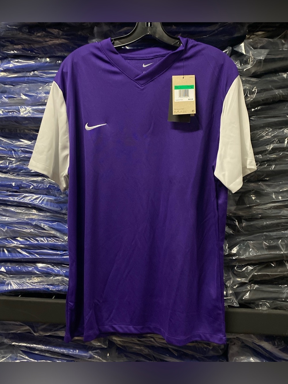 Nike Dri-FIT Men’s Tiempo Premier II Soccer Jersey Purple/White XL Athletic NWT